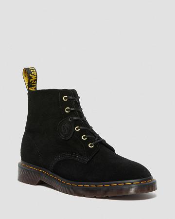 Men's Dr Martens 101 Suede Ankle Boots Black | AU 410LIS